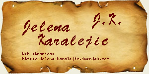 Jelena Karalejić vizit kartica